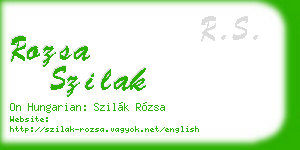 rozsa szilak business card
