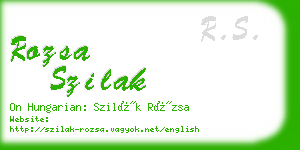 rozsa szilak business card